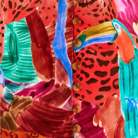 NWT Farm Rio Animal Collage Midi Dress size M - Picture 5 of 5